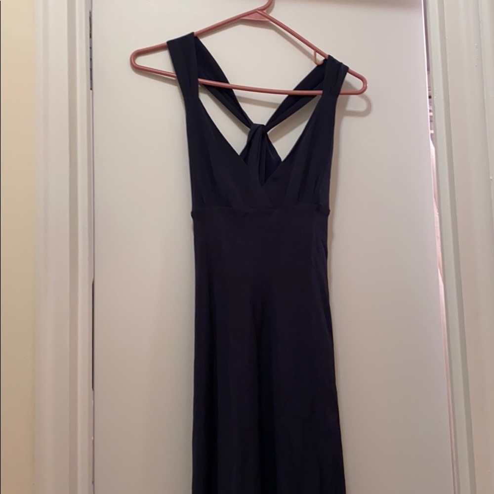 Jcrew silk navy floor length gown